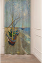 Van Gogh Saintes-Maries Fishing Boats Curtain - Fine Art Masterpiece Digital Printed Single Panel Drape for Sophisticated Living Room & Art Decor
