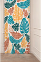 Colorful Scandinavian Monstera Leaf Curtain - Modern Tropical Botanical Digital Printed Single Panel Drape for Aesthetic Living Room Decor