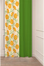 Bohemian Spring Meadow Split-Tone Curtain - Vibrant Yellow Flowers & Green Block Digital Printed Single Panel Drape for Bright Home Decor