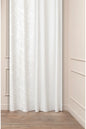 Minimalist White Leaf Silhouette Curtain - Soft Tone-on-Tone Botanical Digital Printed Single Panel Drape for Modern & Airy Home Decor