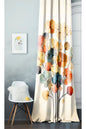 Floral Leaf Pattern Digital Printed Curtain Panel (Single Panel) – Colorful Modern Bohemian Design Curtain
