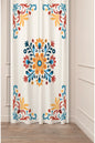 Antique Ethnic Mandala Curtain - Nostalgic Floral Motif & Vibrant Earth Tone Digital Printed Single Panel Drape for Bohemian Home Decor