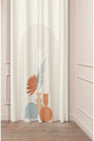 Modern Boho Vase & Arch Curtain - Abstract Terracotta Botanical Digital Printed Single Panel Drape for Aesthetic Home Decor