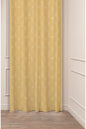 Mustard Yellow Floral Garden Curtain - Elegant White Botanical Print Single Panel Drape for Modern Boho & Aesthetic Home Decor