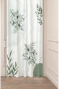 Elegant Lily & Botanical Art Curtain - Minimalist Sage Green Watercolor Floral Digital Printed Single Panel Drape for Aesthetic Home Decor