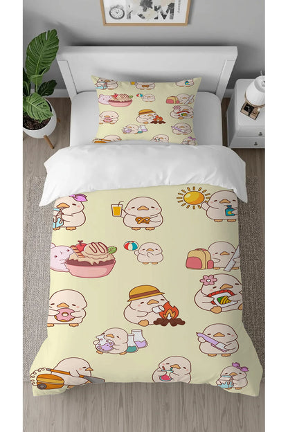 Cute Chick Sweet Pattern Printed Custom Design Single Kids Duvet Cover Set (Without Bed Sheet)