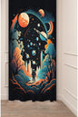 Astronaut Space Explorer Curtain - Whimsical Galaxy Planets & Stars Digital Printed Single Panel Drape for Kids Bedroom & Sci-Fi Aesthetic Decor