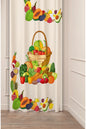 Vibrant Farmhouse Fruit & Vegetable Basket Curtain - Fresh Harvest Botanical Digital Printed Single Panel Drape for Modern Kitchen & Dining Room