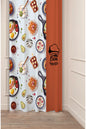 Gourmet Breakfast & Coffee Art Curtain - Vibrant Waffles, Avocado & Sunny-Side-Up Eggs Digital Printed Single Panel Drape with Terracotta Chef Accent for Kitchen & Diner Decor