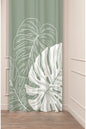 Green Leaf Bohemian Patterned Digital Printed Drape (Single Panel) - Modern Soft Color Design