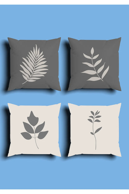 Mid-Century Modern Boho Cushion Cover Set & Table Runner - Minimalist Earthy Terracotta Shapes & Abstract Floral Botanical Line Art for Living Room Decor