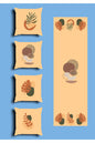 Earthy Beige Boho Cushion Cover Set & Table Runner - Abstract Terracotta Clay Pottery & Minimalist Monstera Autumn Palm Leaf Art for Living Room Decor
