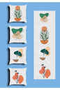 Sage Mint Green Boho Cushion Cover Set & Table Runner - Abstract Mid-Century Terracotta Arches & Botanical Line Art Combo for Living Room Decor