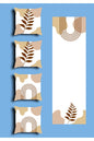 Minimalist Cream & Neutral Earth Cushion Cover Set & Table Runner - Abstract Terracotta Arch & Botanical Fern Leaf Line Art Combo for Cozy Living Room