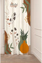 Modern Boho Botanical Ceramic Vase Curtain Panels - Organic Olive Green Leaf & Terracotta Earthy Geometry Abstract Living Room Drapery