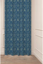 Southwestern Indigo Blue Tribal Geometric Curtain Panels - Ethnic Aztec Diamond Motif Aztec Boho Living Room & Cabin Window Drapery