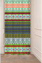Nordic Fair Isle & Ethnic Kilim Stripe Curtain Panels - Boho Geometric Aztec Tribal Motif All-Over Rustic Cabin & Holiday Home Living Room Drapery