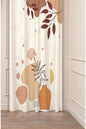 Minimalist Terracotta Ceramic Vase Curtain Panels - Boho Mid-Century Abstract Earth Tone Shapes Line Art Botanical Leaf Warm Living Room Drapery