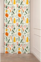 Organic Modern Marble Texture Ceramic Vase Curtain Panels - Muted Sage Green Geometric Block Abstract Line Art Botanical Living Room Drapery
