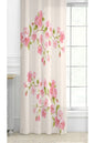Geometric Floral & Leaf Pattern Curtain - Modern Abstract Squares Digital Printed Single Panel Drape for Contemporary Home Decor