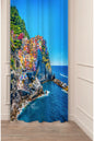 Italian Tuscany Landscape Scene Curtain - Peaceful Coastal Nature Digital Printed Single Panel Drape for Scenic Home Decor