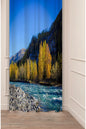 Majestic Alpine Mountain River Scenic Curtain Panels - Vibrant Evergreen Forest & Rocky Creek Landscape Cozy Living Room Drapery (Kopya)