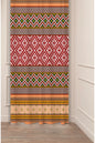 Authentic Anatolian Ethnic Kilim Motif Curtain Panels - Traditional Turkish Geometric Pattern Rustic Bohemian Living Room Drapery