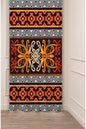 Ornate Anatolian Ethnic Kilim Motif Curtain Panels - Traditional Turkish Symmetrical Diamond Pattern Rustic Bohemian Living Room Drapery
