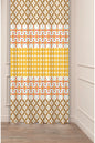 Yellow & Mustard Geometric Ethnic Kilim Curtain Panels - Traditional Anatolian Diamond Pattern Orange Rustic Bohemian Living Room Drapery