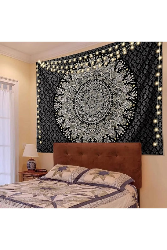 Sacred Mandala Wall Tapestry - Bohemian Wall Art & Decorative Hanging for Yoga, Bedroom, or Beach Decor