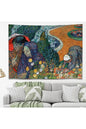 Vincent van Gogh "Memory of the Garden at Etten" Fine Art Wall Tapestry - Post-Impressionist Autumn Landscape Painting Fabric Poster Bedroom Wall Hanging