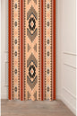 Authentic Anatolian Ethnic Pattern Drapery Curtain - Traditional Turkish Kilim Geometric Motif Panel Textured Fabric Cozy Living Room Backdrop (Kopya)