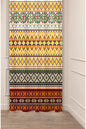Colorful Anatolian Aztec Geometric Drapery Curtain - Traditional Kilim Patchwork Motif Panel Textured Fabric Beige Boho Living Room Window Treatment