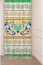 Traditional Turkish Tulip Iznik Pattern Drapery Curtain - Elegant Mediterranean Floral Panel Textured Fabric Turkuaz Turquoise Boho Living Room Window Treatment
