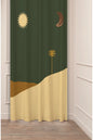 Celestial Desert Moon & Sun Curtain - Bohemian Minimalist Beige Digital Printed Single Panel Drape for Modern Home Decor