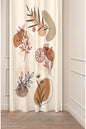 Minimalist Boho Abstract Terracotta & Sage Leaf Drapery Curtain - Floral Botanical Branch Pattern Panel Textured Fabric Krem Cream Scandinavian Living Room Window Treatment