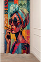 Pop Art African Woman Printed Curtains - Boho Abstract Portrait Drapes