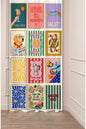 Aesthetic Retro Collage Printed Curtains - Eclectic Danish Pastel Drapes