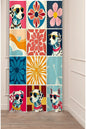 Retro Dalmatian & Floral Printed Curtains - Funky Cool Dog Art Drapes