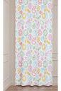 Summer Beach Doodles Window Curtain | Pastel Colorful Beach Ball & Watermelon Pattern Wall Tapestry
