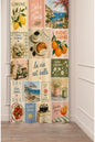 Italian Summer & La Dolce Vita Window Curtain | Vintage Mediterranean Lemon & Coastal Collage Print Wall Tapestry
