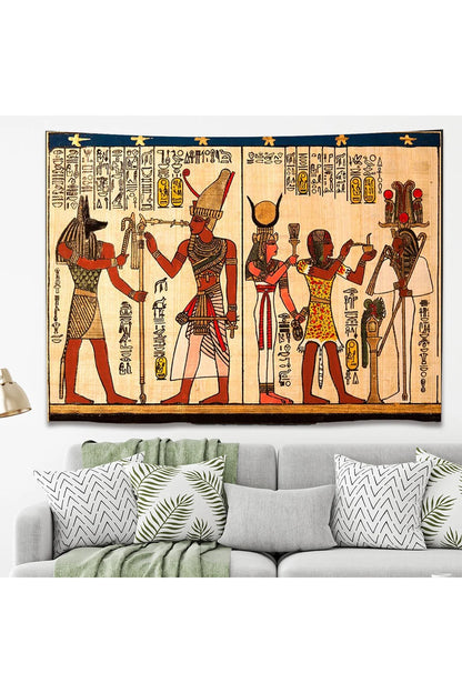 Ancient Egyptian Mythology Wall Tapestry - Decorative Anubis & Pharaoh Wall Hanging for Mystic & Bohemian Home Decor