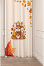 Autumn Golden Leaves & Squirrel Curtain - Cute Fall Harvest Digital Printed Single Panel Drape for Cozy Nature-Inspired Home Decor