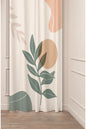 Bohemian Sage Leaf Curtain - Pastel Abstract Botanical Digital Printed Single Panel Drape for Modern Minimalist Home Decor