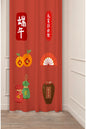 Happy Dragon Festival Cultural Curtain - Asian Inspired Red Digital Printed Single Panel Drape for Modern Oriental Home Decor