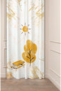 Bohemian Pastel Rainbow & Sun Curtain - Minimalist Nursery Decor Digital Printed Single Panel Drape for Sweet Baby Room & Modern Home