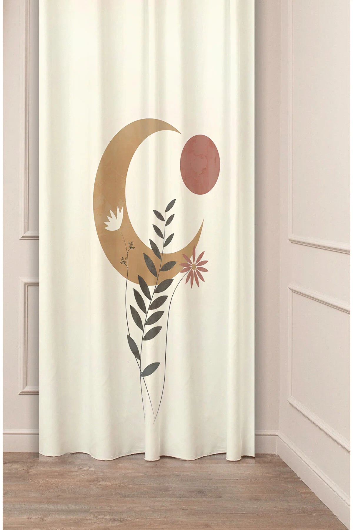 Neon Galaxy Astronaut & Planets Curtain - Deep Space Adventure Digital Printed Single Panel Drape for Modern Kids' & Teens' Bedroom Decor