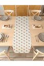 Sweet Cherry & Berry Pattern Table Runner - Red & Beige Bohemian Digital Printed Decorative Tablecloth for Kitchen & Dining Room Decor
