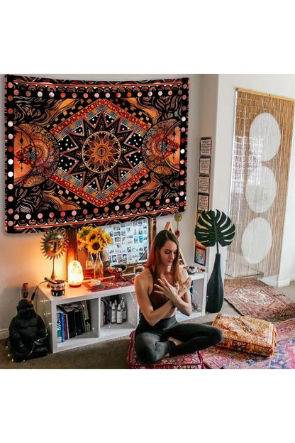 Mandala Yoga Hippie Design Wall Tapestry – Stylish Wall Hanging, Wall Decor, Decorative Wall Art