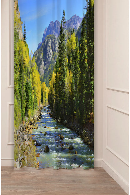 The Golden Sower & Giant Sun Tapestry Curtain - Art-Inspired Sunset Landscape Digital Printed Single Panel Drape for Modern & Artistic Home Decor